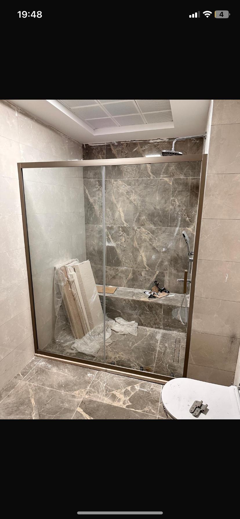 Bronz Cam Duşakabin